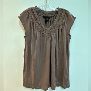 Calvin Klein Flowy Top with Embroidery detail